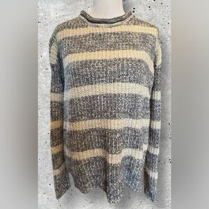 Forever 21 Gray and Cream Striped Sweater, Size L